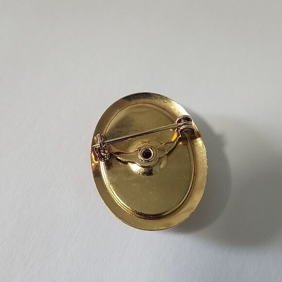 Vintage Cameo Brooch with Gold Trim - Picture 3 of 4